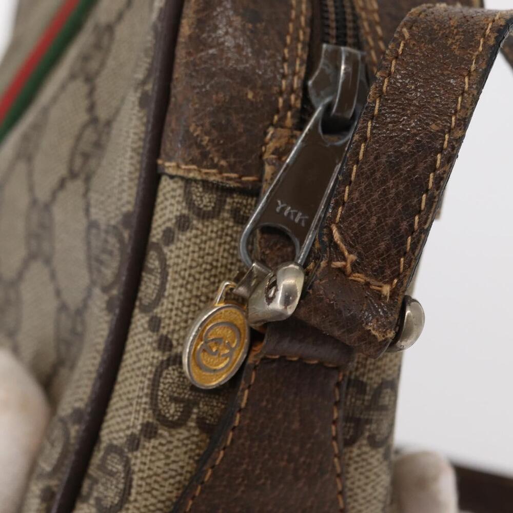 GUCCI GG Supreme Web Sherry Line Bag PVC Beige Gold 32 02 004 Auth 151575 - Picture 10 of 16